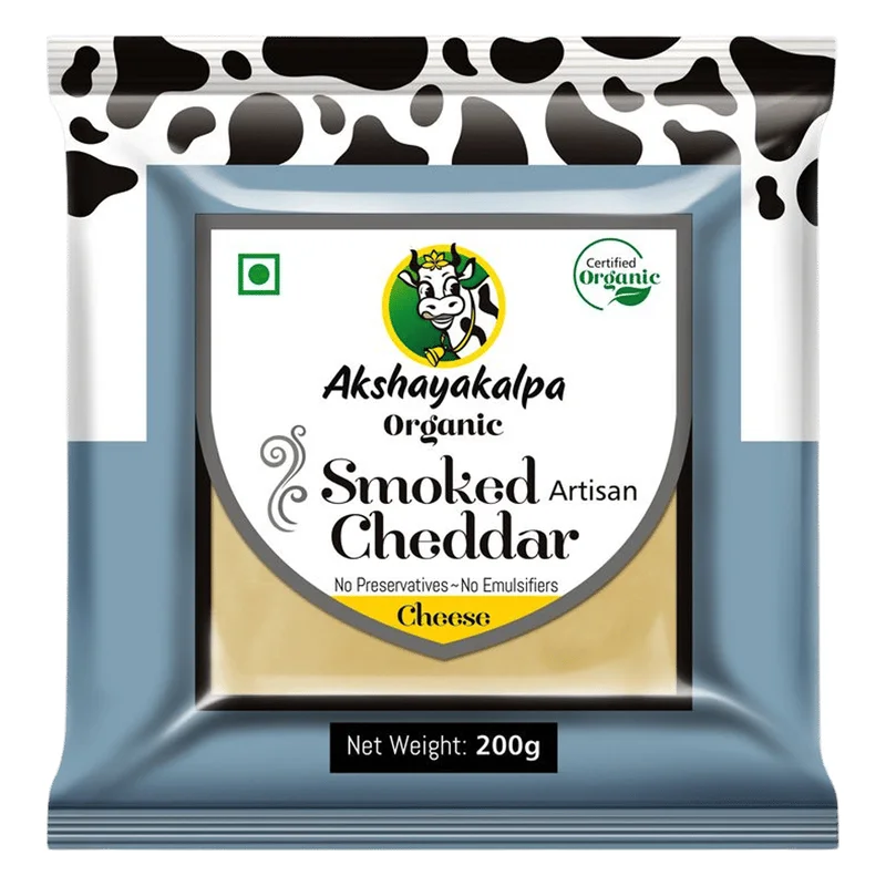 Akshayakalpa Organic Artisanal Cheddar Cheese - Smoked