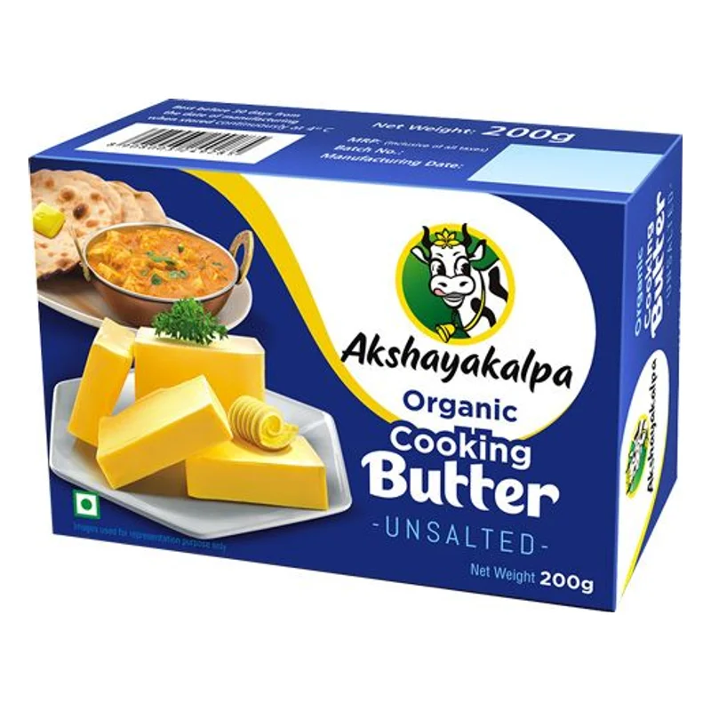 Akshayakalpa Organic Cooking Butter - Unsalted (Carton)
