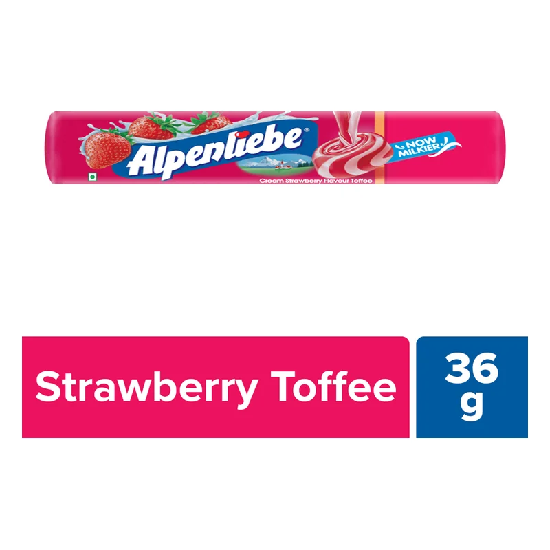 Alpenliebe Cream Strawberry Toffee Stick