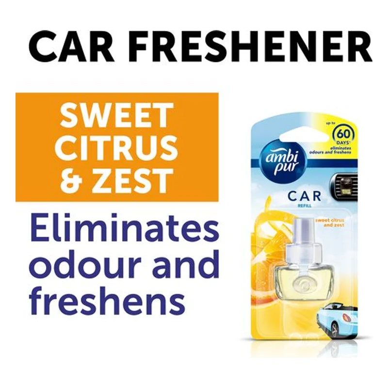 Ambi Pur Car Air Freshener Refill - Sweet Citrus & Zest