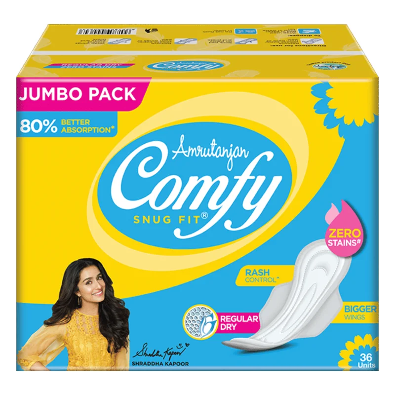 Amrutanjan Comfy Snug Fit Sanitary Pads - Regular