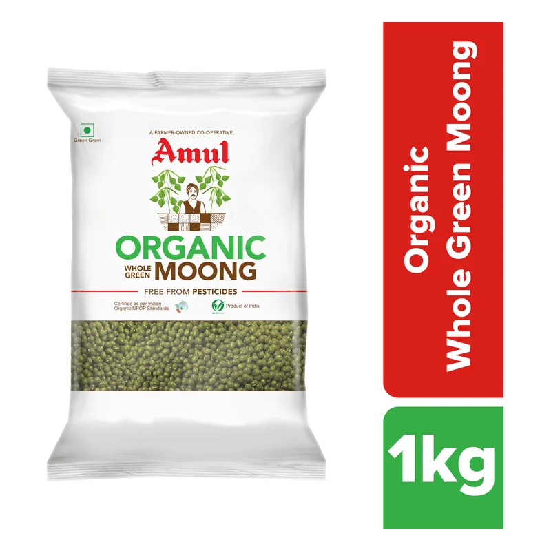 Amul Organic Whole Green Moong Dal