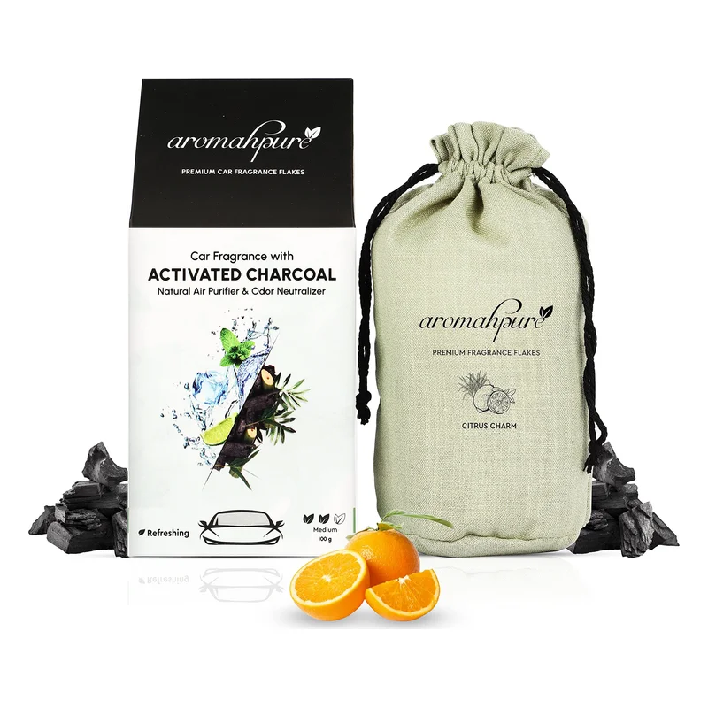 Aromahpure Premium Car Perfume Fragrance Flakes with Activated Charcoal