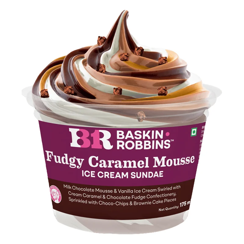 Baskin Robbins Fudgy Caramel Mousse Ice Cream Sundae