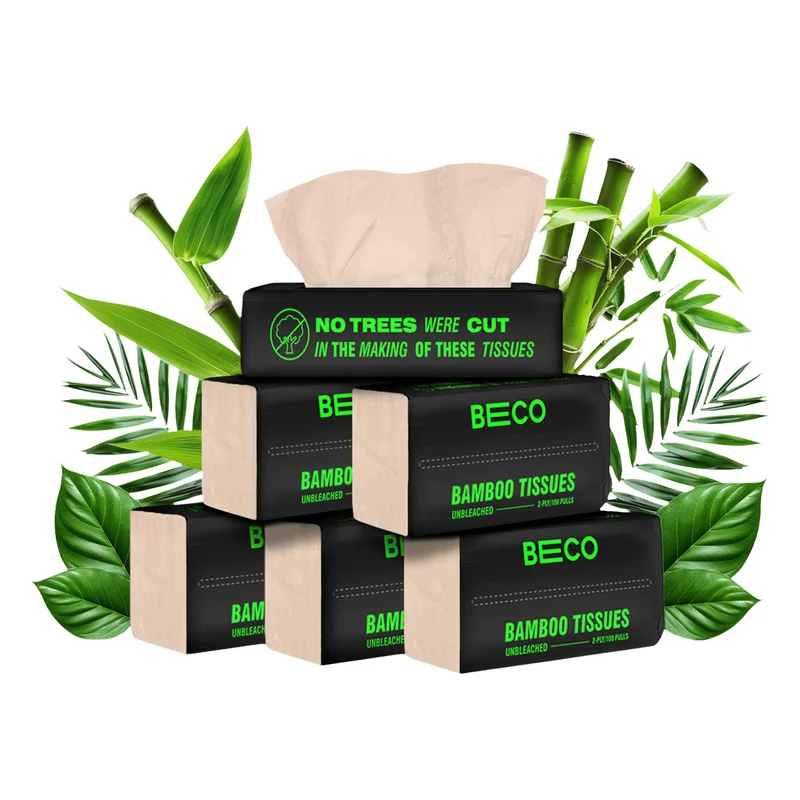 Beco Unbleached Bamboo Facial Tissues 2 Ply