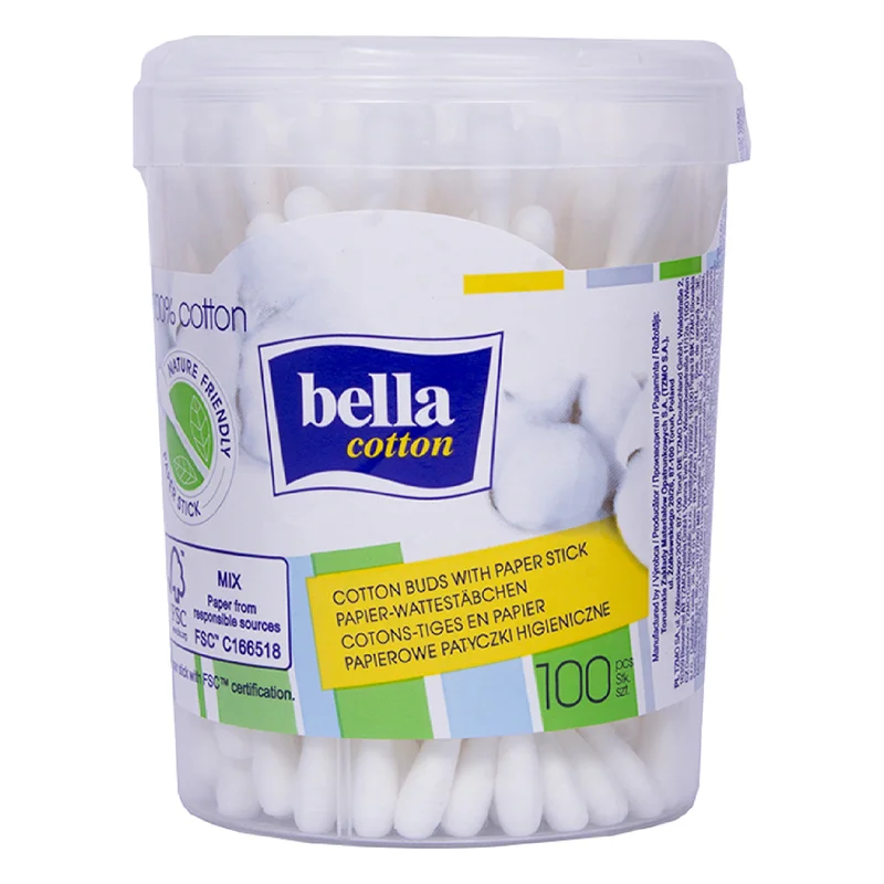 Bella Cotton Buds - Paper Stick, Jar