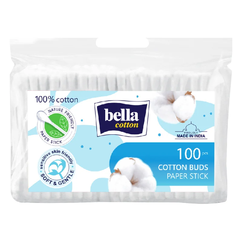 Bella Cotton Buds - Paper Stick, Pouch
