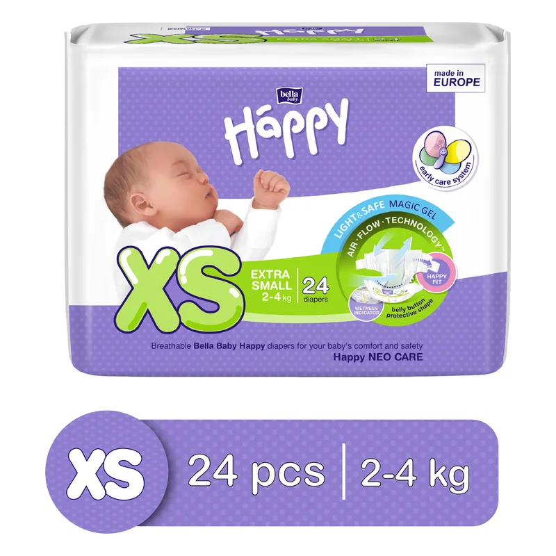 Bella Happy Baby Diapers - Extra Small (2-4 kg)