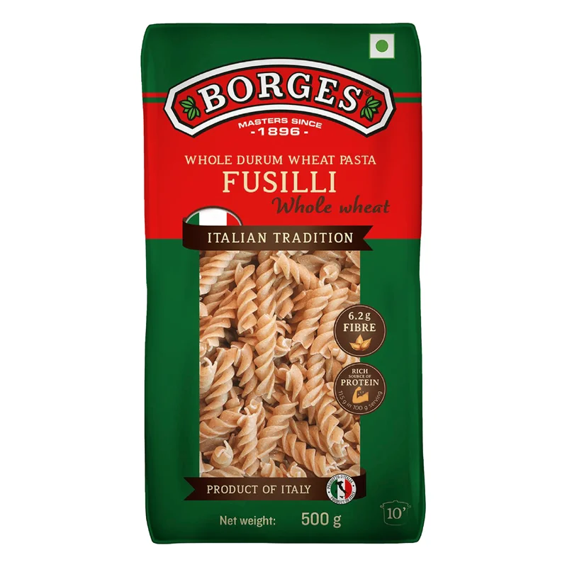 Borges Whole Wheat Fusilli Pasta