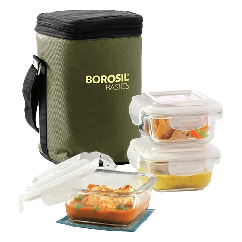 Borosil Basics Square Glass Lunch Box