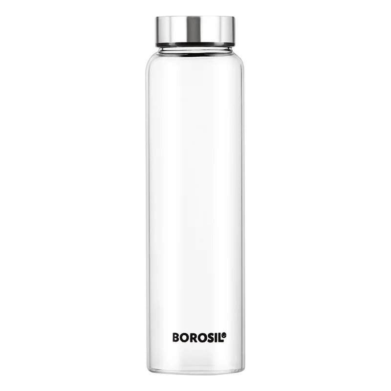 Borosil Crysto Glass Bottle - Steel Lid