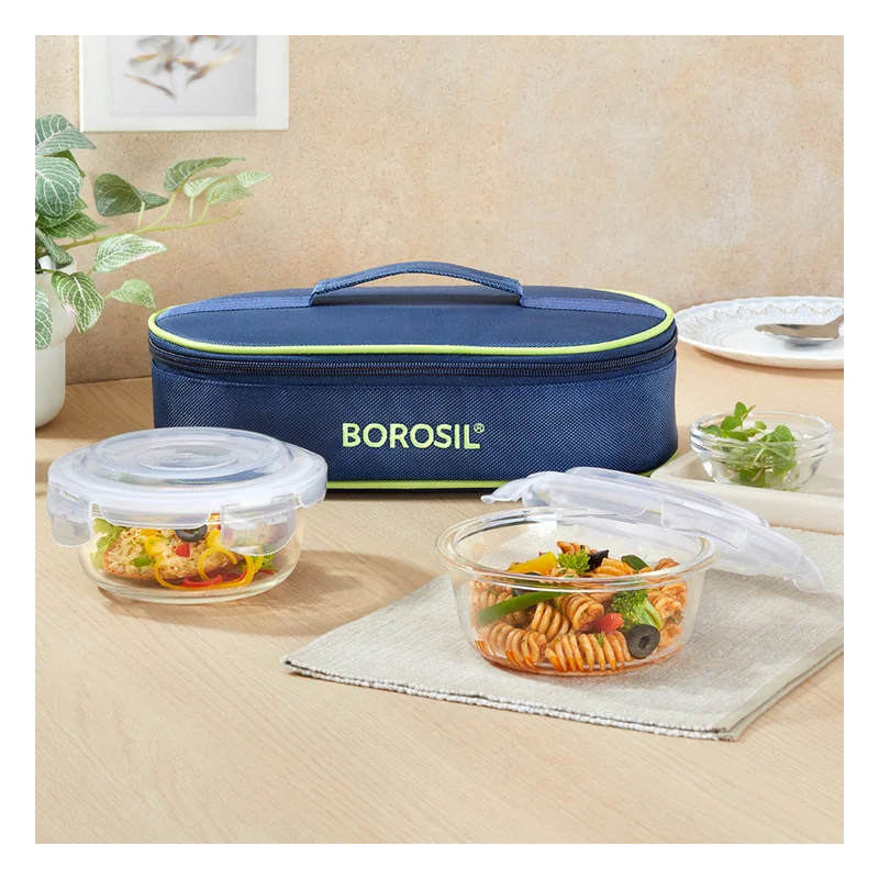 Borosil Glass Lunch Box - Round Horizontal
