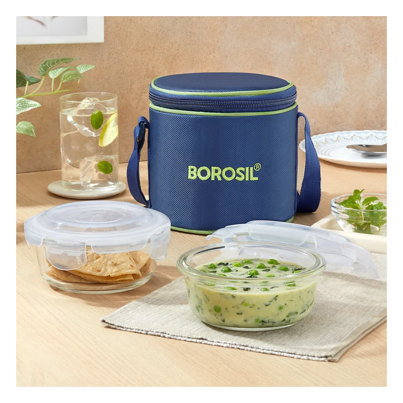 Borosil Glass Lunch Box - Round Vertical