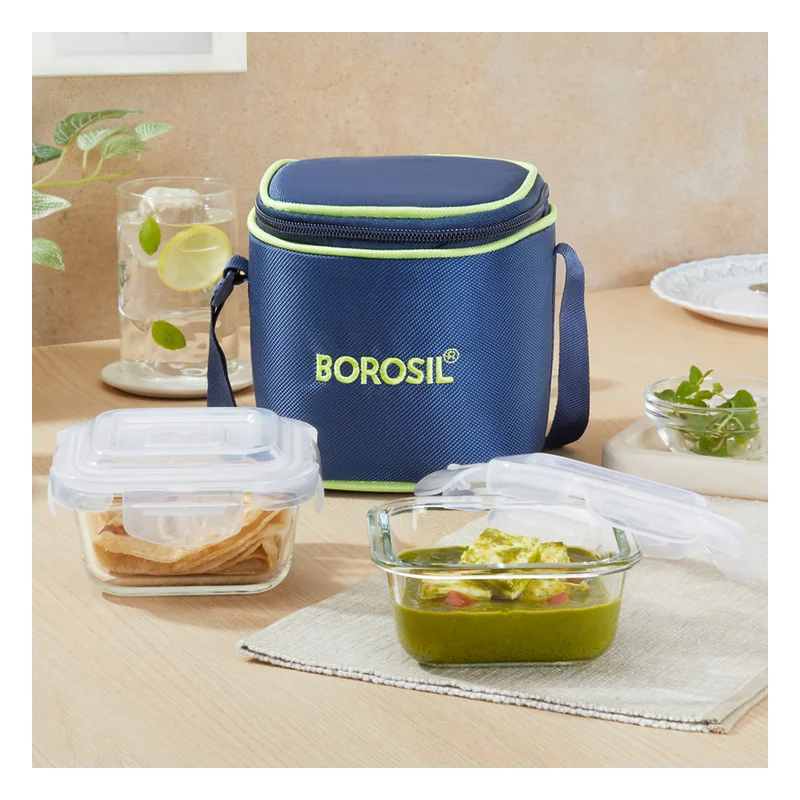 Borosil Glass Lunch Box - Square Vertical