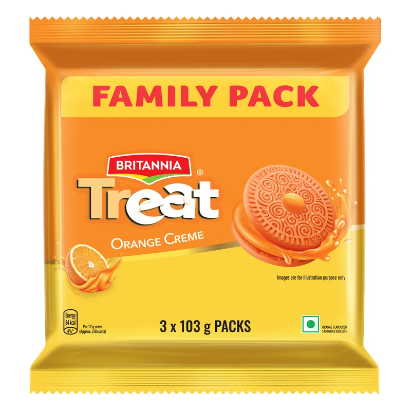 Britannia Treat Orange Creme Biscuits