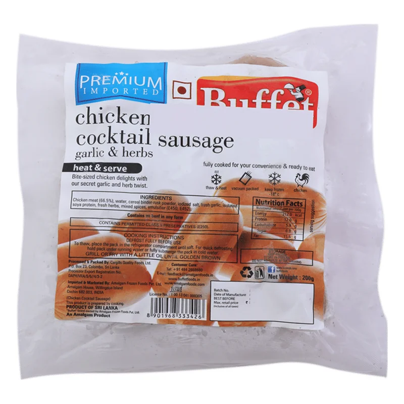 Buffet Chicken Cocktail Sausage - Garlic & Herbs