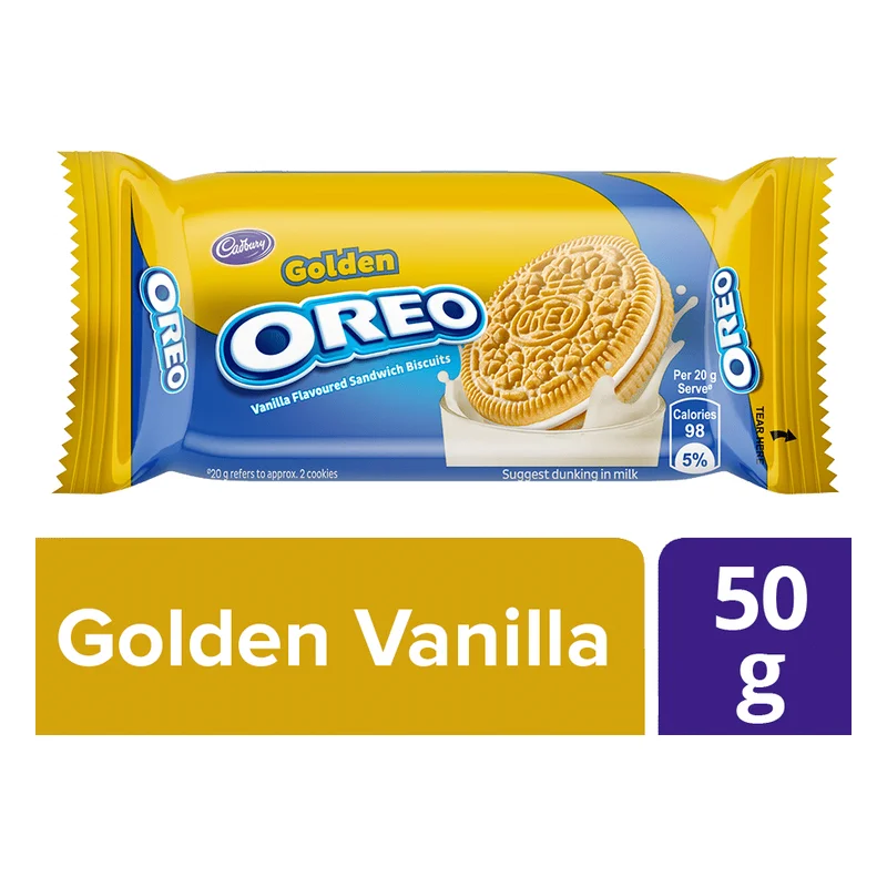 Cadbury Oreo Golden Vanilla Creme Sandwich Biscuit