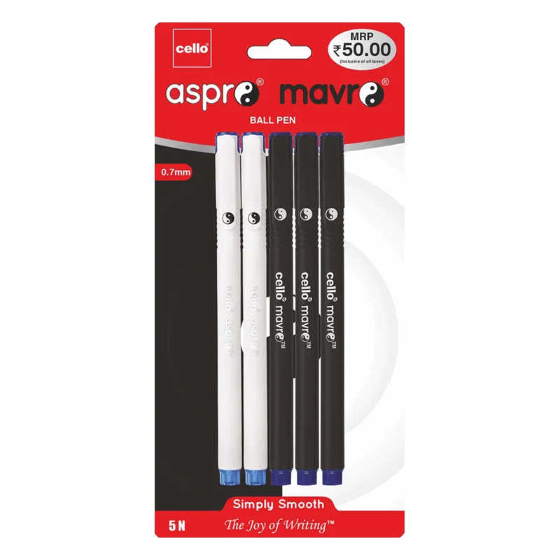 Cello Aspro Mavro Ball Pen - Blue