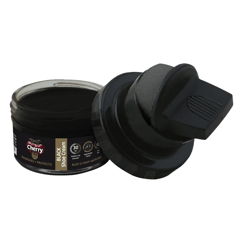 Cherry Blossom Shoe Cream with Foam Applicator - Black