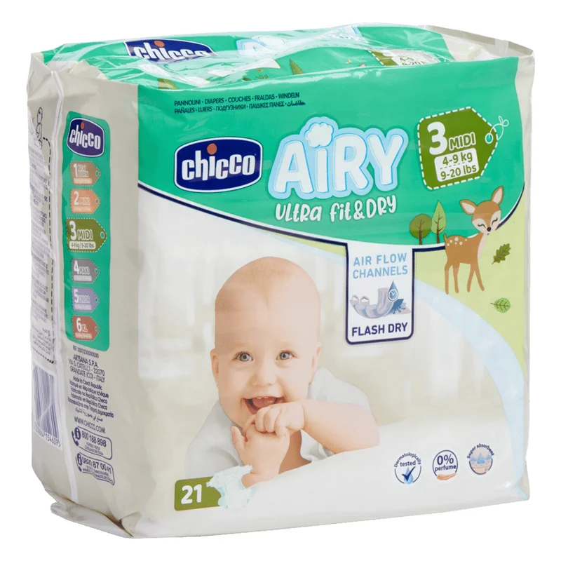 Chicco Airy Midi Diapers Size 3 (4-9 kg)