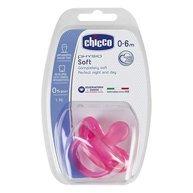 Chicco Soft Silicone Soother 0-6m - Pink