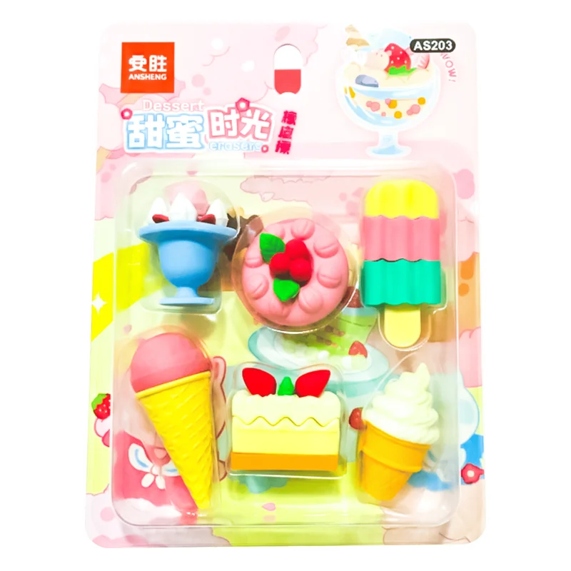 Chrome Dessert Themed Erasers