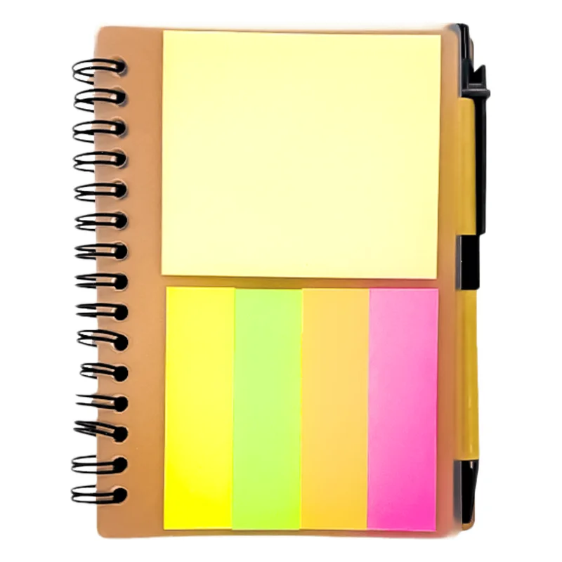 Chrome Spiral Diary with Sticky Notes & Pen