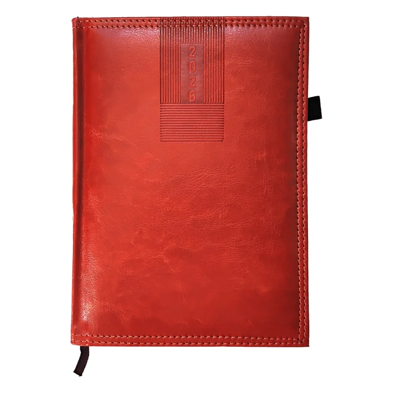 Cubic A5 Dated 2026 Diary - Brown PU Cover