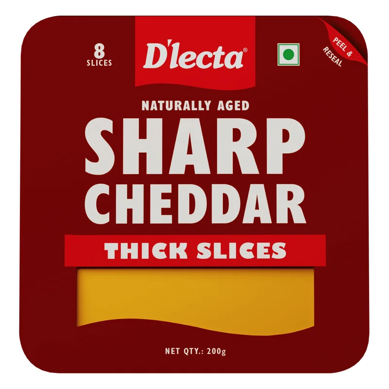 D'Lecta Naturally Aged Sharp Cheddar Thick Slices