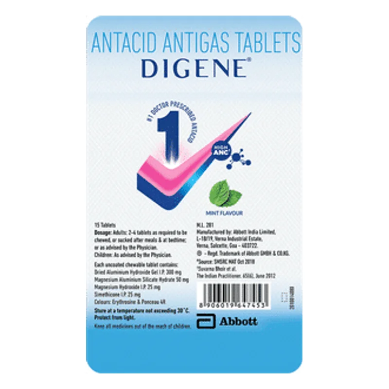 Digene Antacid Antigas Tablets - Mint