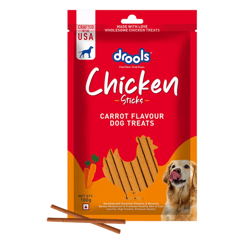 Drools Chicken Sticks Dog Treats - Carrot