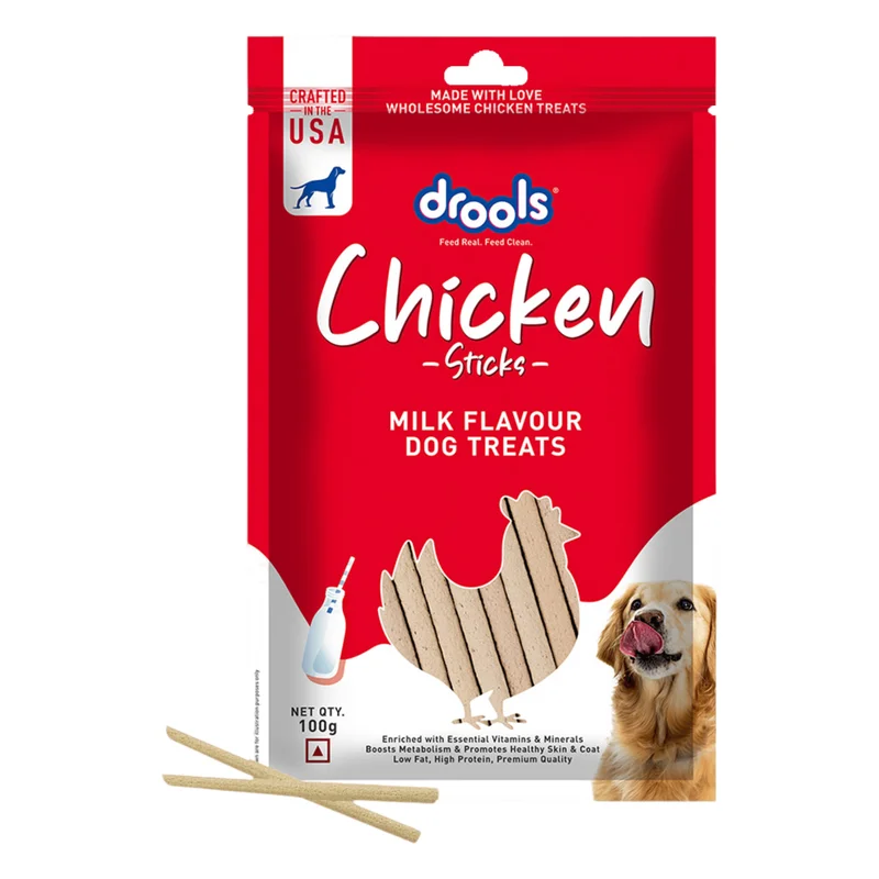 Drools Chicken Sticks Dog Treats - Milk