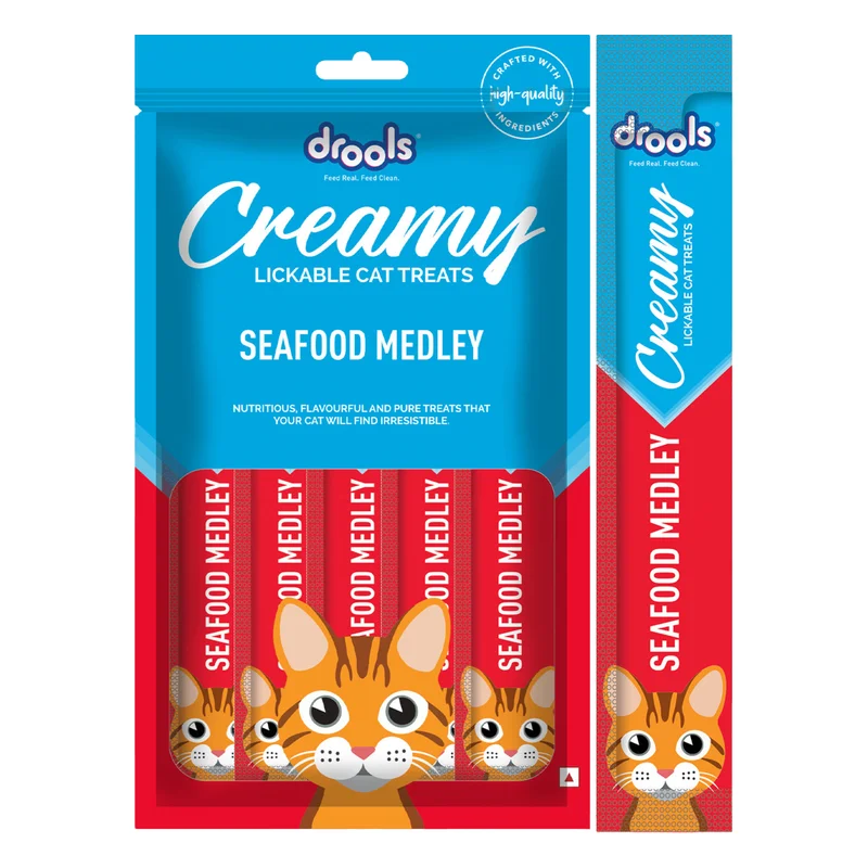 Drools Creamy Lickable Cat Treat - Seafood Medley
