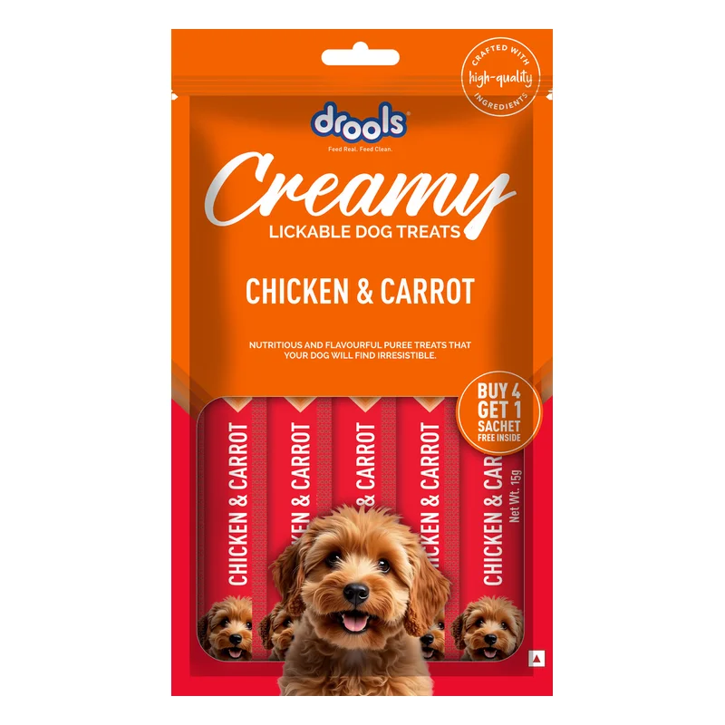 Drools Creamy Lickable Dog Treats - Chicken & Carrot