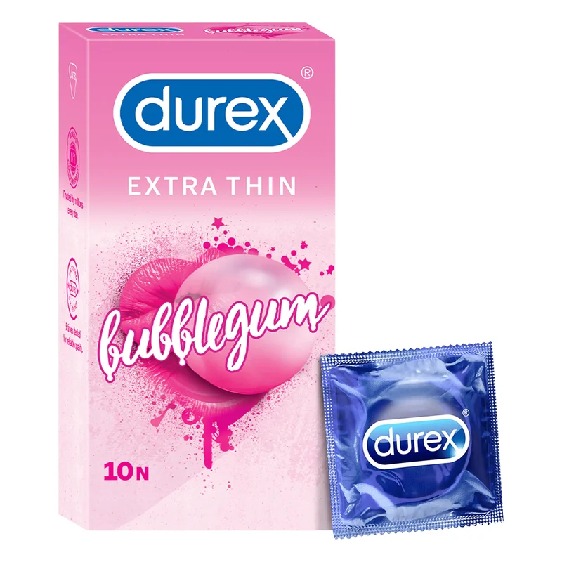 Durex Extra Thin Flavoured Condoms - Bubblegum