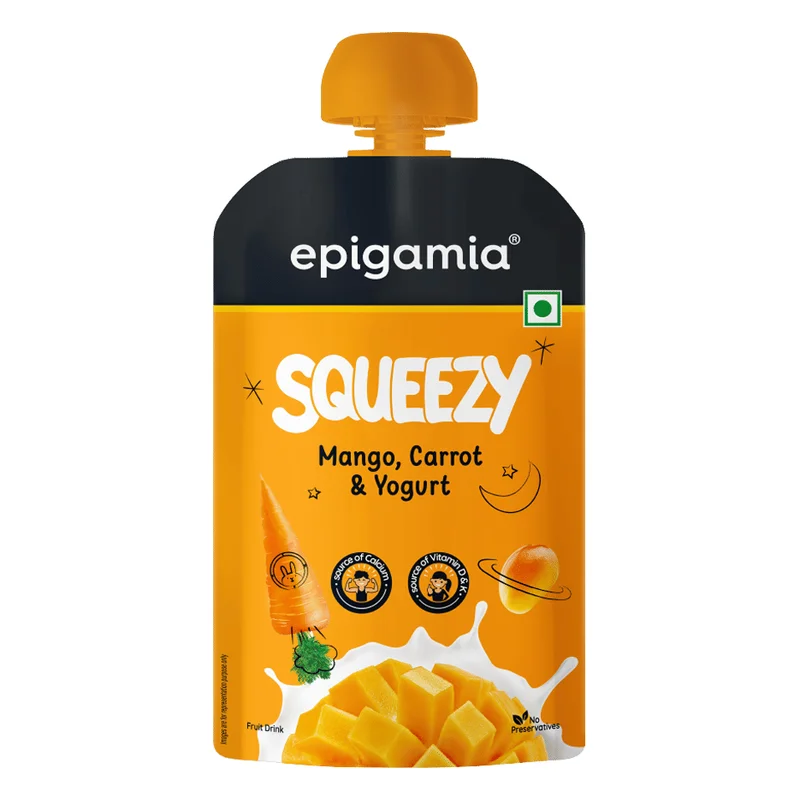 Epigamia Squeezy Mango, Carrot & Yogurt