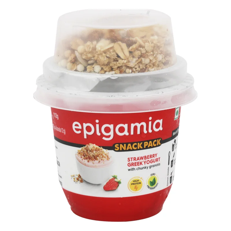 Epigamia Strawberry Greek Yogurt with Granola