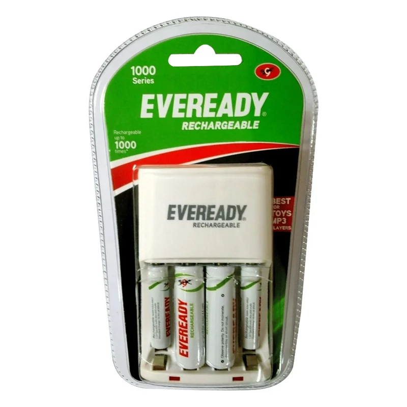Eveready Battery Charger with 4 AA Rechargeable Batteries