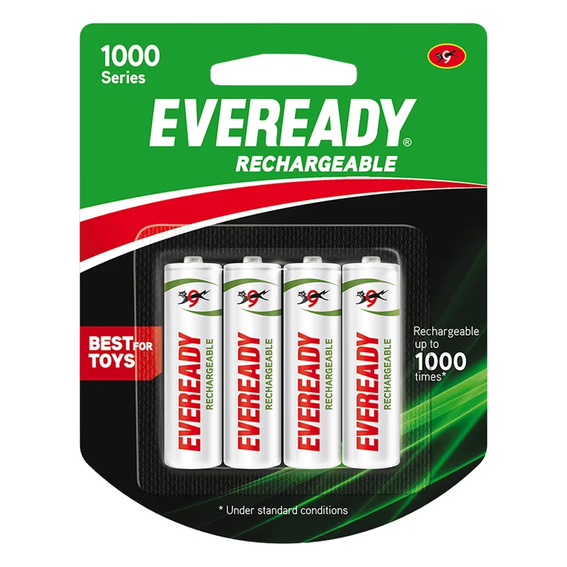 Eveready Rechargeable AA Batteries 1000 Series