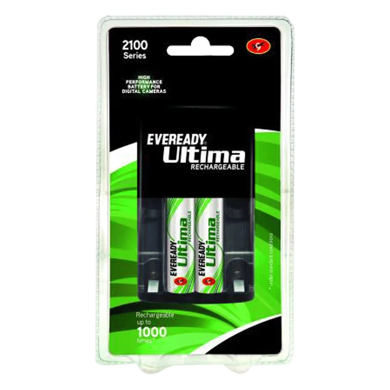 Eveready Ultima Battery Charger with 2 AA 2100 Series Batteries