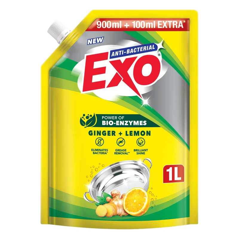 Exo Ginger & Lemon Anti-Bacterial Dishwash Liquid Refill Pouch