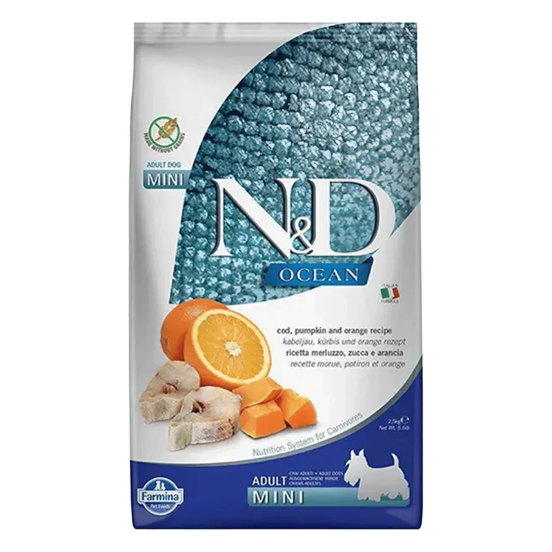 Farmina N&D Ocean Adult Mini Dog Food - Codfish, Pumpkin & Orange