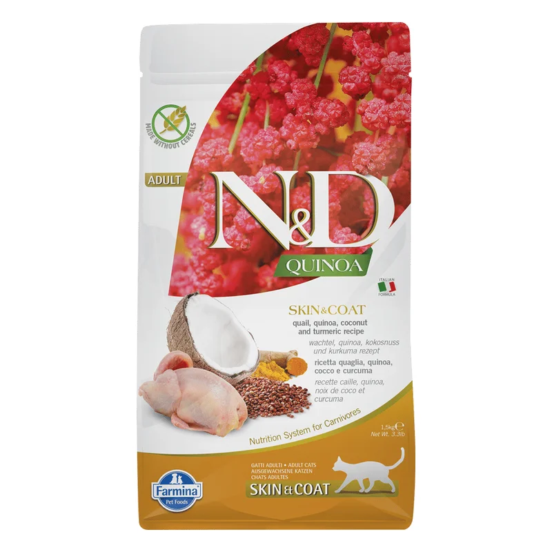 Farmina N&D Quinoa Adult Cat Food - Skin & Coat, Quail