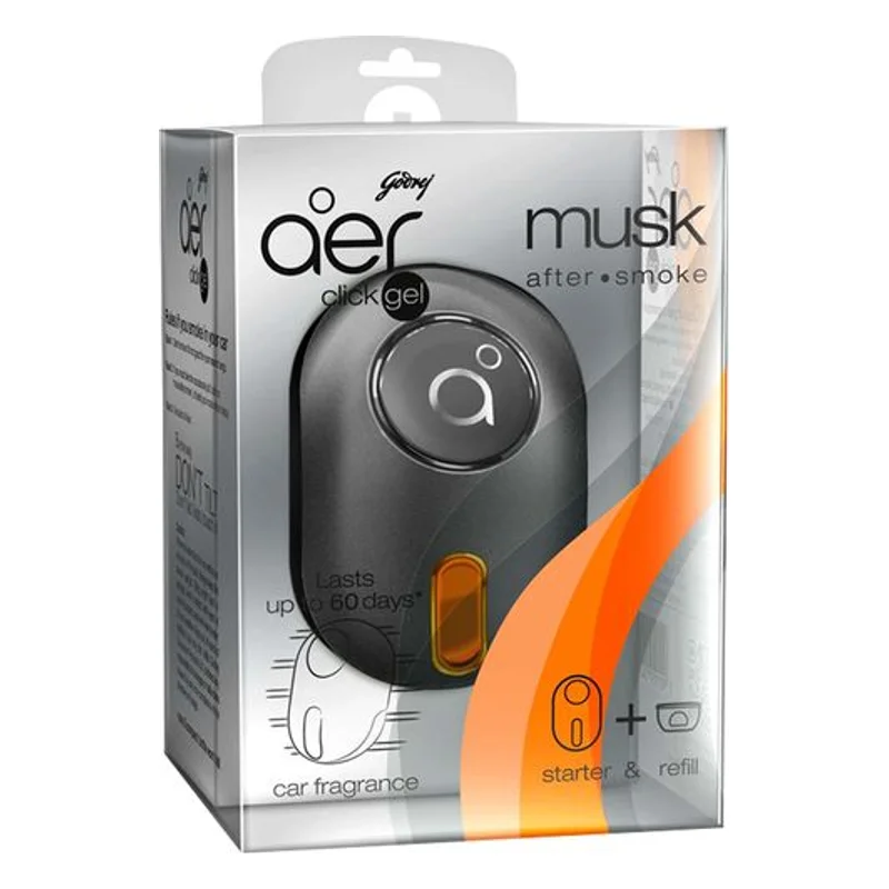 Godrej aer Click Gel Car Vent Air Freshener Kit - Musk After Smoke