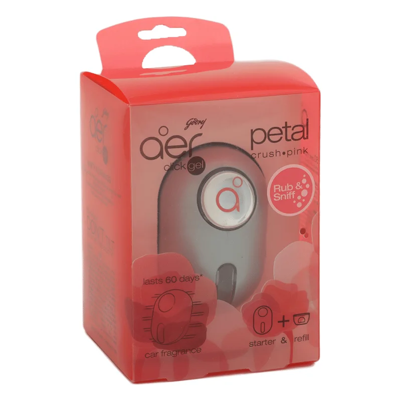 Godrej aer Click Gel Car Vent Air Freshener Kit - Petal Crush Pink