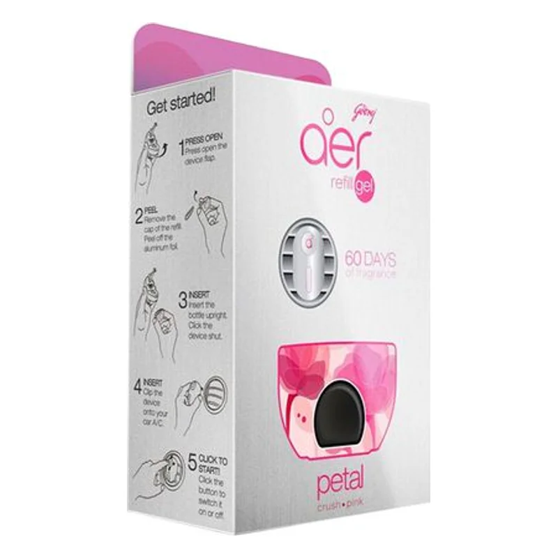 Godrej aer Click Gel Car Vent Air Freshener Refill - Petal Crush Pink