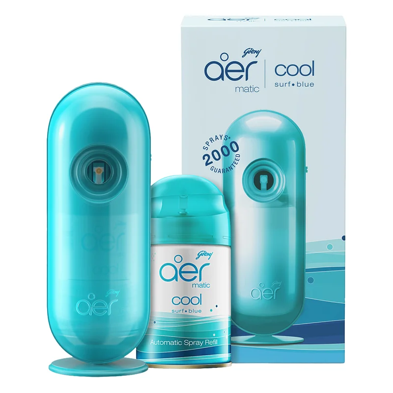 Godrej aer Matic Automatic Air Freshener Kit - Cool Surf Blue