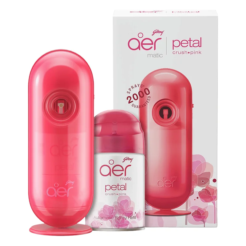 Godrej aer Matic Automatic Air Freshener Kit - Petal Crush Pink