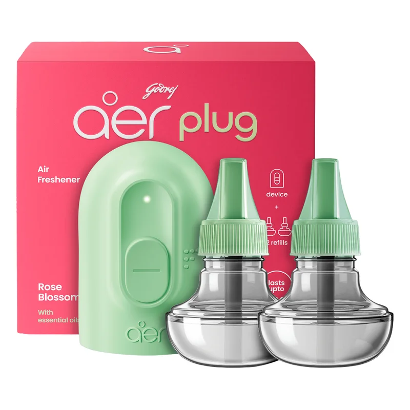 Godrej aer Plug Electric Air Freshener Kit - Rose Blossom