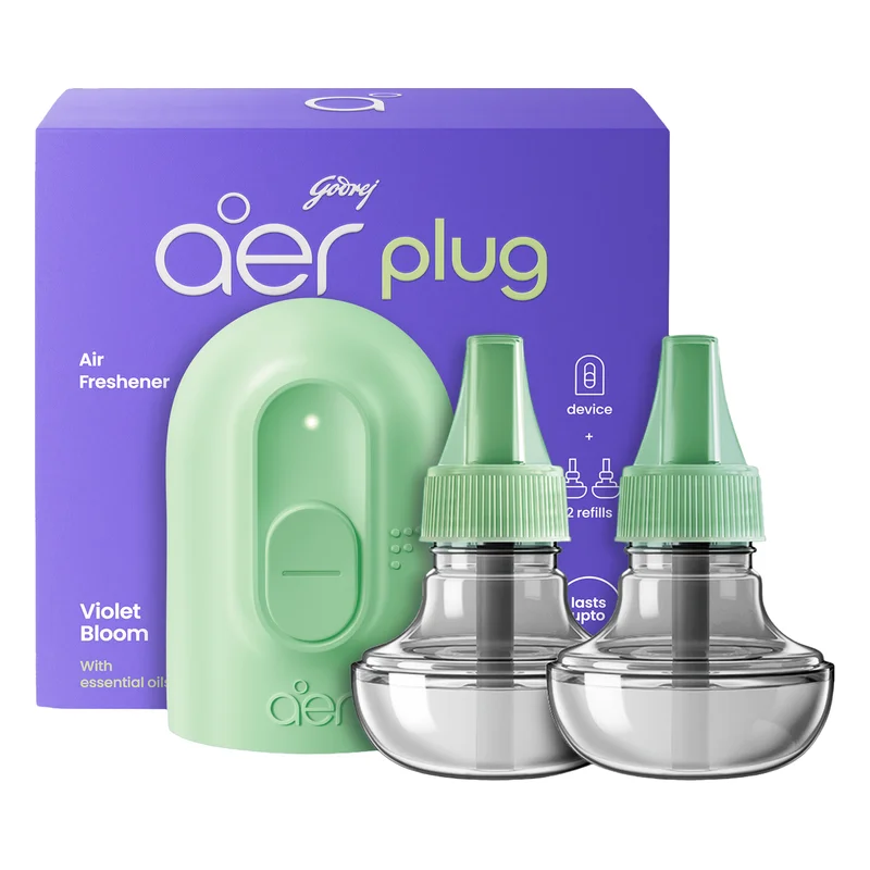 Godrej aer Plug Electric Air Freshener Kit - Violet Bloom